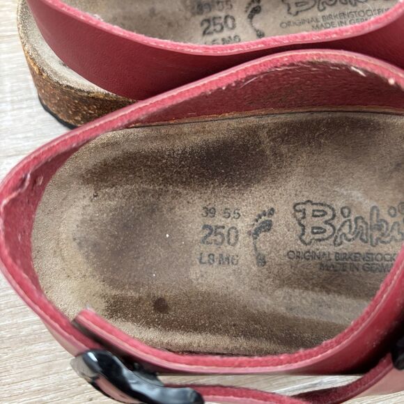 Birkenstock Womens Size 39 Birkis Red Slingback US Size 8 Le Mans - Picture 6 of 8